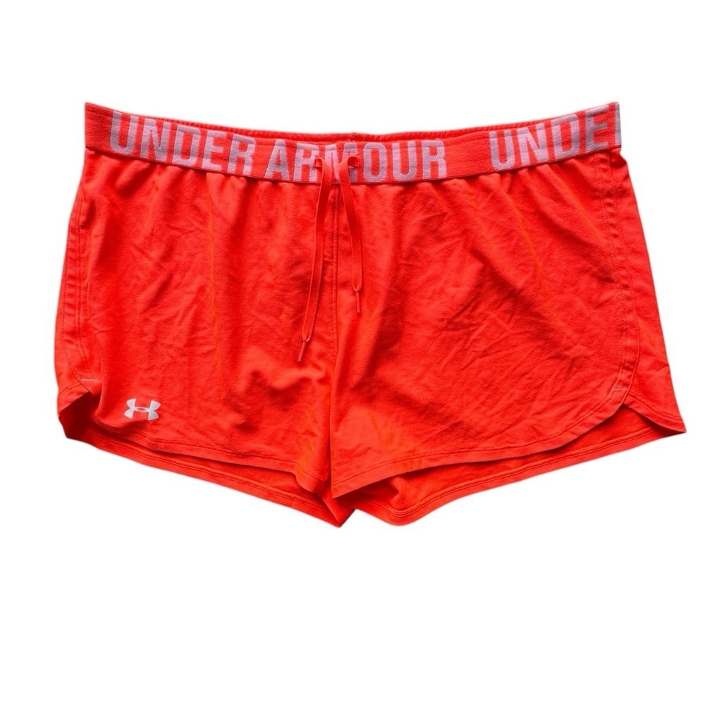 Under Armour Women's Active Shorts XL Orange Loose HeatGear Drawstring